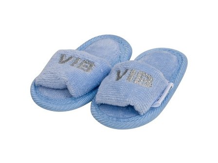 VIB Baby Slippers Blauw (zilver logo)