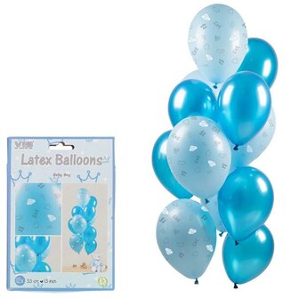 Latex Balloons Baby Boy Blue 33cm/13inch (12pcs)