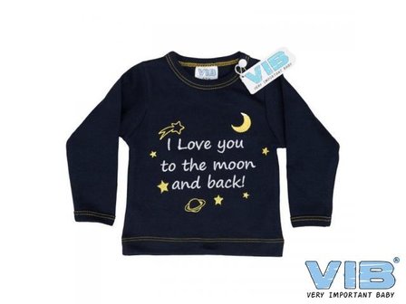 VIB Tshirt I love you to the moon and back Navy 6mnd