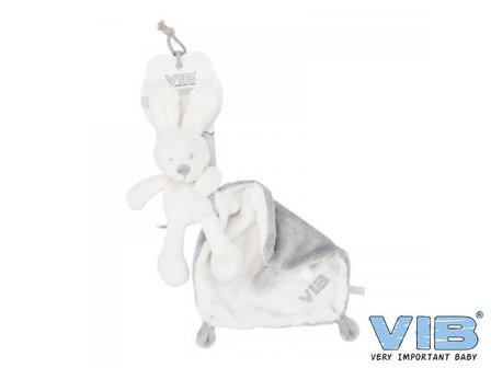 VIB Pluche konijn houdt doekje vast wit