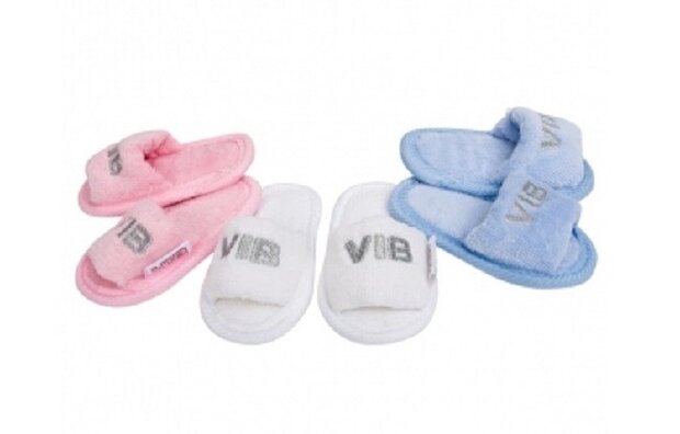 VIB Baby Slippers Blauw (zilver logo)