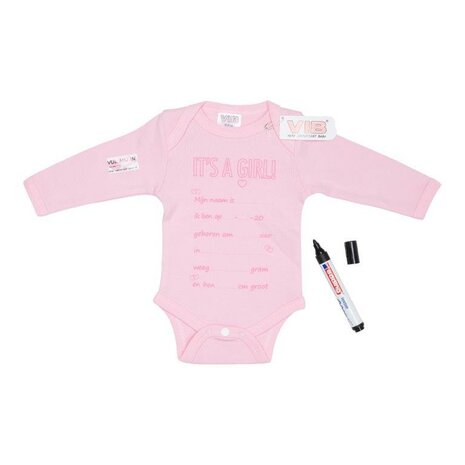 It's a Baby Romper: It's A Girl! (in te vullen met een textielmarker)