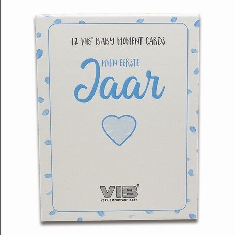 BOX MET 12 VIB® BABY MOMENTS CARDS 'MIJN EERSTE JAAR' BOY